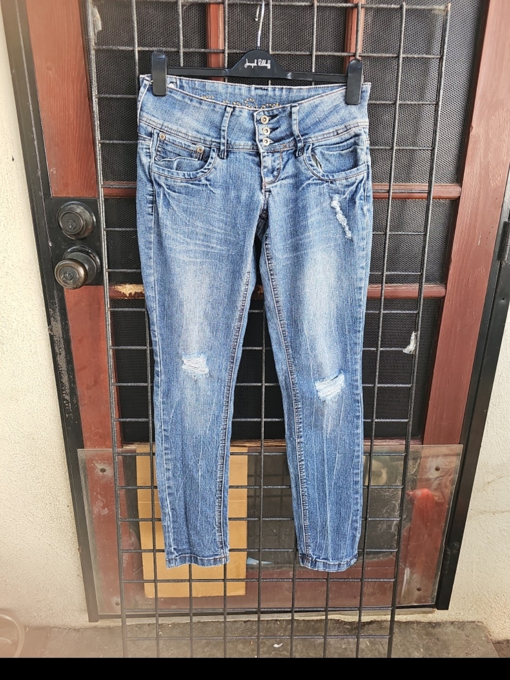 jeanstar Women's Skinny Distressed Blue Jeans